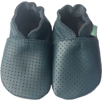 HoPi Hop dětské barefoot capáčky děrované šedo-modré
