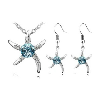 Image 1 of Колие и обеци във форма на морски звезди