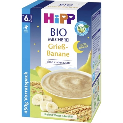 Hipp Mléčná kaše na dobrou noc s banánem a suchary 450 g – Sleviste.cz