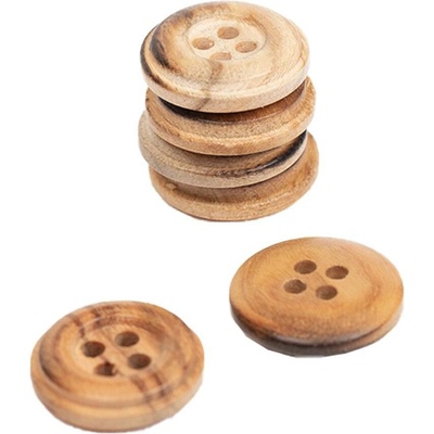 Dřevěný knoflík Drops kulatý Ø 15 mm oliva