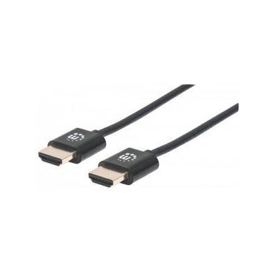 Manhattan Ултра тънък 4k High Speed HDMI кабел MANHATTAN с Ethernet HEC ARC 3D 4K MM Shielded Черен, 394369