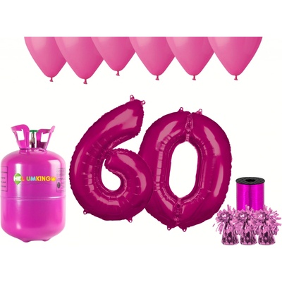 HeliumKing Helium párty set na 60. narozeniny s růžovými balónky