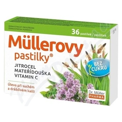 DR.MÜLLER Müllerovy pastilky s jitrocelem a mateříd.36ks