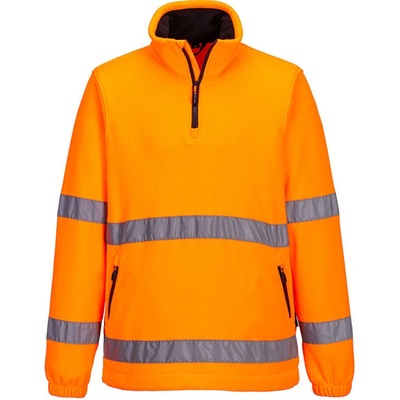 PortWest mikina F302 Fleece 1/2 Zip Hi-Vis reflexní oranžová