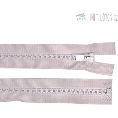 Zips kostený nedeliteľný svetlo sivý, dĺžka 20 cm
