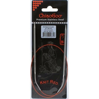 ChiaoGoo Knit Red ergonomické fixní kruhové jehlice 60 Cm 3,5mm