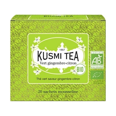Kusmi Tea Porcovaný bio organický zelený čaj Green Ginger Lemon 20 sáčků 40 g
