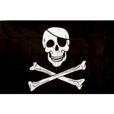 Vlajka Fostex pirátska Jolly Rogers 1,5x1 m