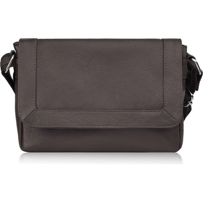 Tmavo hnedá dámska kožená crossbody kabelka Natalia