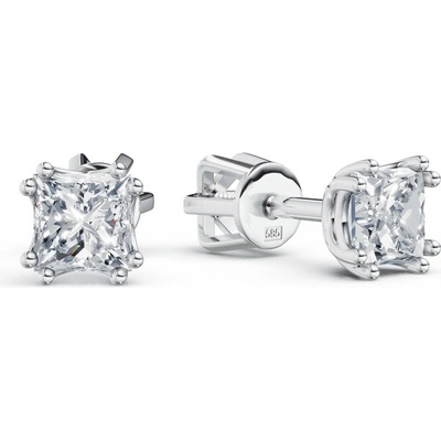 DF Dámske náušnice 4090, biele zlato s diamantmi s hmotnosťou 0,800 ct SI1/G