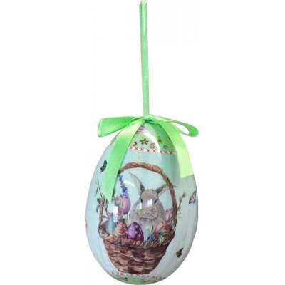 Lepaso Velikonoční vajíčko Zajíc v košíku 7 cm