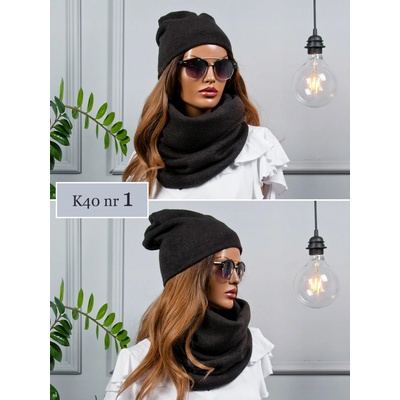 Fashionweek Moderni zimní set čepice a šála FAN01/K40 černá