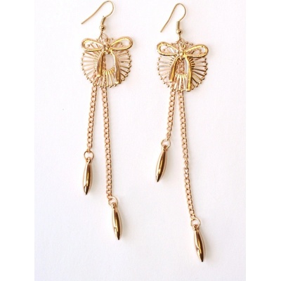 Fashion Jewerly zlatá mašle dlouhé slzy 1162