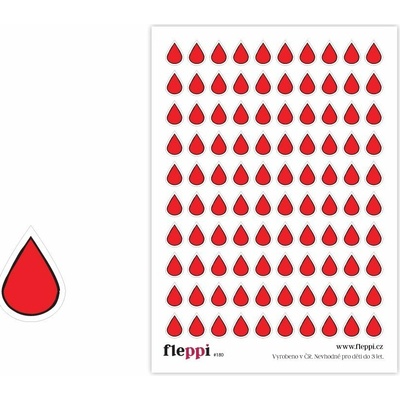 Fleppi Samolepky - Kapka červená