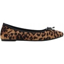 Baleríny boty vzor tečky ploché klasické zdobení mašlička hnědé