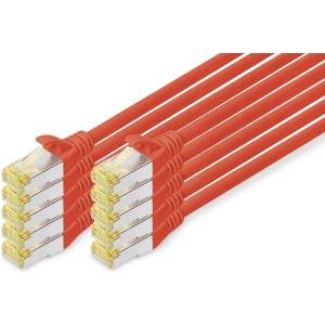 ASSMANN LAN cable Cat 6A - 3 m - 10 pieces - S/FTP shielded - red - DK-1644-A-030-R-10 (DK-1644-A-030-R-10)
