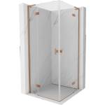 Mexen Mist-H L Duo отваряща се душ кабина 90 x 90 см, прозрачна, четкана мед - 8A5L-090L-090P-65-00 (8A5L-090L-090P-65-00)