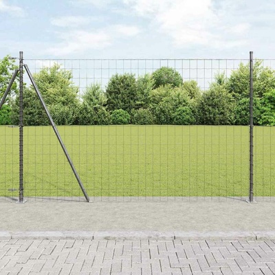 vidaXL Evropský plot s betonovou základnou 10 x 1,5 m Šedá Síťovina