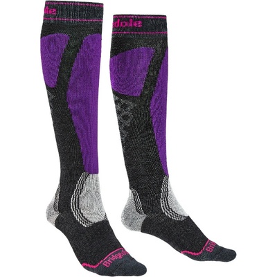 Bridgedale Ski Easy On dámske ponožky graphite/purple