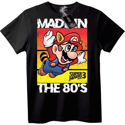 NOONEBRAND Тениска Super Mario 80-те Ретро - L, White