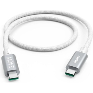 Hama Кабел за зареждане, USB-C - USB-C, 240 W, USB 3.2 Gen1, 5Gbit/s (201721)
