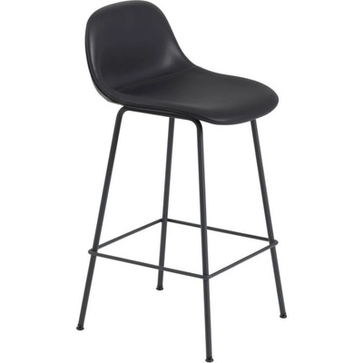 Muuto Fiber 65cm s opěrkou tube base / black leather