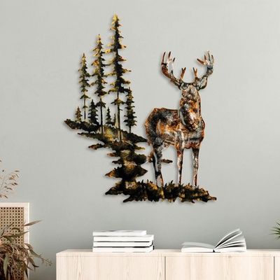 Asir Декорация за стена 65x79 cm елен метал (AS2004)