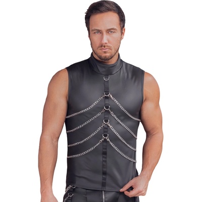 NEK Sleeveless Cool Matte Look Shirt with Chains 2162008 Black S