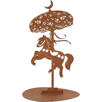 Rustikální rezavá dekorace koník Horse Rust - Ø 14*22 cm - Clayre & Eef