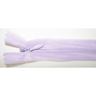 Zips krytý nedeliteľný 20cm bledučká fialová