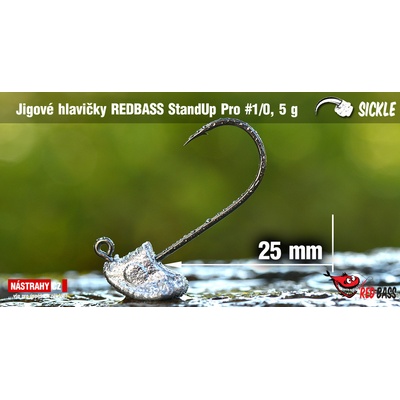 REDBASS Neváznoucí jigová hlava StandUp Pro Sickle vel.1 21 - 27mm 5g 5 ks