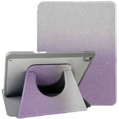 Блестящ въртящ се 360° калъф с място за Apple Pencil за iPad 10, 2" (2019-2021) / Air 3 (2019) / Pro 10, 5" - лилаво (70542)