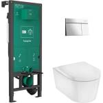 Hansgrohe EluPura S - Комплект за вграждане, тоалетна чиния EluPura S и седалка SoftClose, бутон iFrame Element E, хром 60303000 (60303000)
