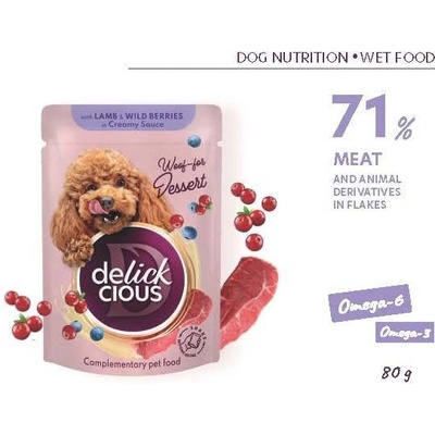 Delickious Vločky s jehněčím a lesními plody ve smetanové omáčce 80 g