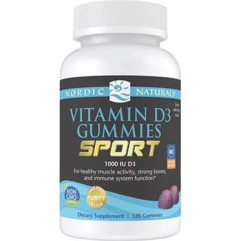 Nordic Naturals Vitamin D3 Gummies Sport 1000 IU [120 желирани бонбони] Боровинка