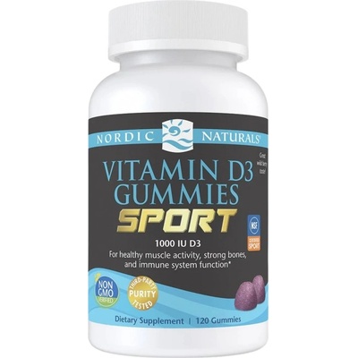 Nordic Naturals Vitamin D3 Gummies Sport 1000 IU [120 желирани бонбони] Боровинка