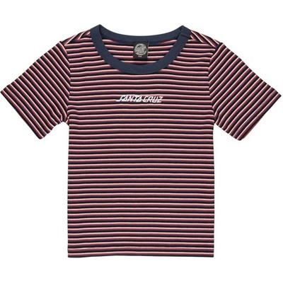 SANTA CRUZ Strip Logo Emb T-Shirt Black Stripe