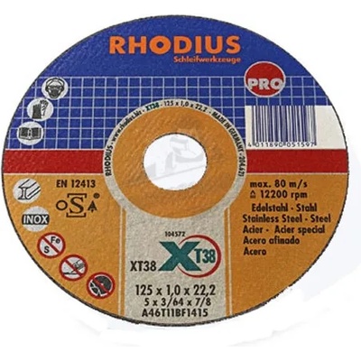 Rhodius Диск за рязане на неръждаема стомана XT70 ALPHA (125x1.0x22мм) (125x1)
