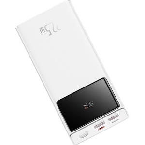 Baseus Външен пакет батерии 2x USB, Type-C, Micro-USB, 22.5W, 20000mAh + Type-C кабел, 3A, 30cm - Baseus Star-Lord (PPXJ080002) - Бял