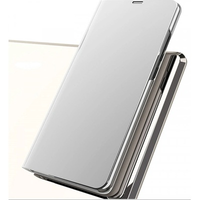 Púzdro SES Zrkadlové plastové flip Xiaomi Redmi Note 8 Pro - strieborné