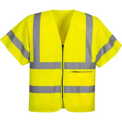 Portwest C372 reflexná vesta na zips s rukávmi žltá
