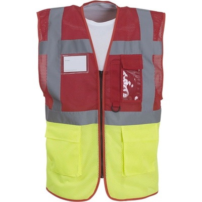 Yoko HI-VIS HVW820 / Мрежеста предпазна жилетка - червена/HV жълта S (79W820zx701)