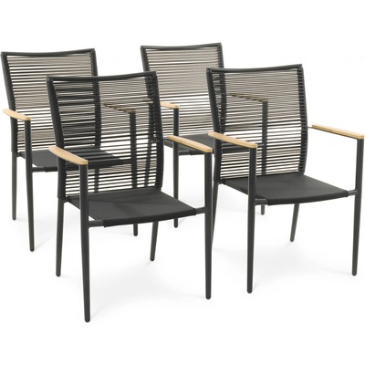 di volio sada 4ks zahradních židlí Asti černé