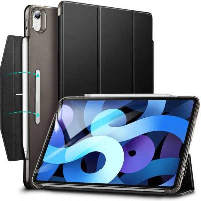 ESR Ascend Trifold Case - полиуретанов калъф с поставка и отделение за Apple Pencil 2 за iPad Air 4 (2020) (черен)