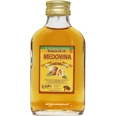 Včelařství M+M medovina dezertní vlašské ořechy 0,1 l