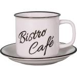 Antic Line Бяла керамична чаша с чинийка Bistro - Café - Antic Line (SEB17183)