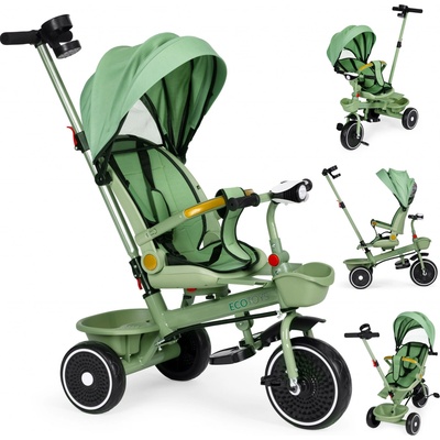EcoToys 2v1 otočné sedadlo skladacia strieška zelená