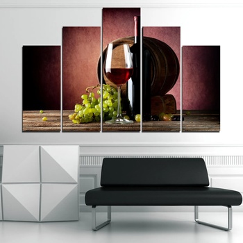 Vivid Home Декоративни панели Vivid Home от 5 части, Вино, PVC, 160x100 см, 5-та Форма №0904