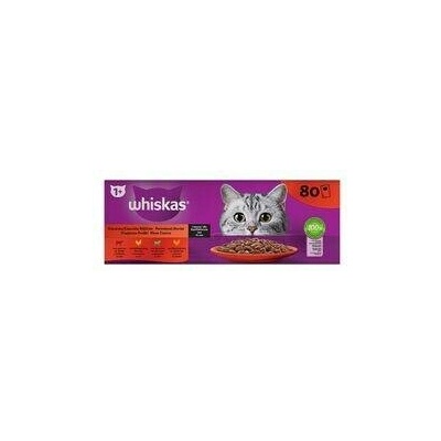 Whiskas Klasické pokrmy kuře hovězí jehně drůbež ve šťávě 80 x 85 g
