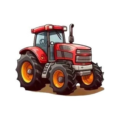 Nažehlovací obrázek - traktor červený I (dva rozměry), Velikost: Velký